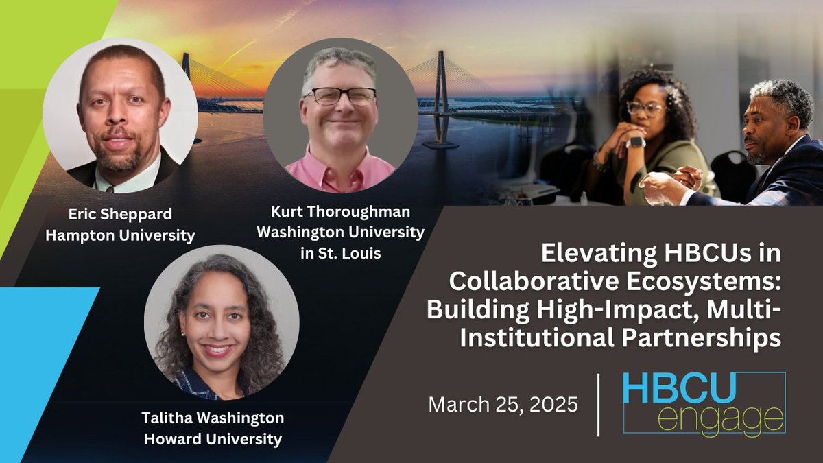 How can HBCUs play a central role in collaborative research ecosystems? Join this breakout to explore best practices for building high-impact, multi-institutional partnerships. bit.ly/HBCUEngage2025 #HBCUEngage
