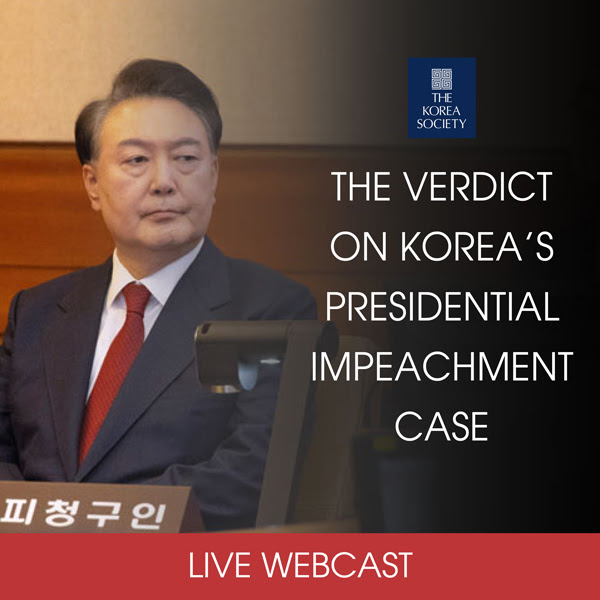 The Korea Society (@koreasociety) on Twitter photo Join us for a rapid reaction upon the ruling of South Korea’s Constitutional Court on the impeachment trial of suspended President Yoon Suk Yeol, with WaPo's <a href="/myhlee/">Michelle Ye Hee Lee</a>, <a href="/jcorrado1953/">Jonathan Corrado</a> & <a href="/ChelsieAlex_/">Chelsie Alexandre</a>
**Date TBD**
Sign up to be notified once confirmed: koreasociety.org/policy-and-cor… Join us for a rapid reaction upon the ruling of South Korea’s Constitutional Court on the impeachment trial of suspended President Yoon Suk Yeol, with WaPo's <a href="/myhlee/">Michelle Ye Hee Lee</a>, <a href="/jcorrado1953/">Jonathan Corrado</a> & <a href="/ChelsieAlex_/">Chelsie Alexandre</a>
**Date TBD**
Sign up to be notified once confirmed: koreasociety.org/policy-and-cor…