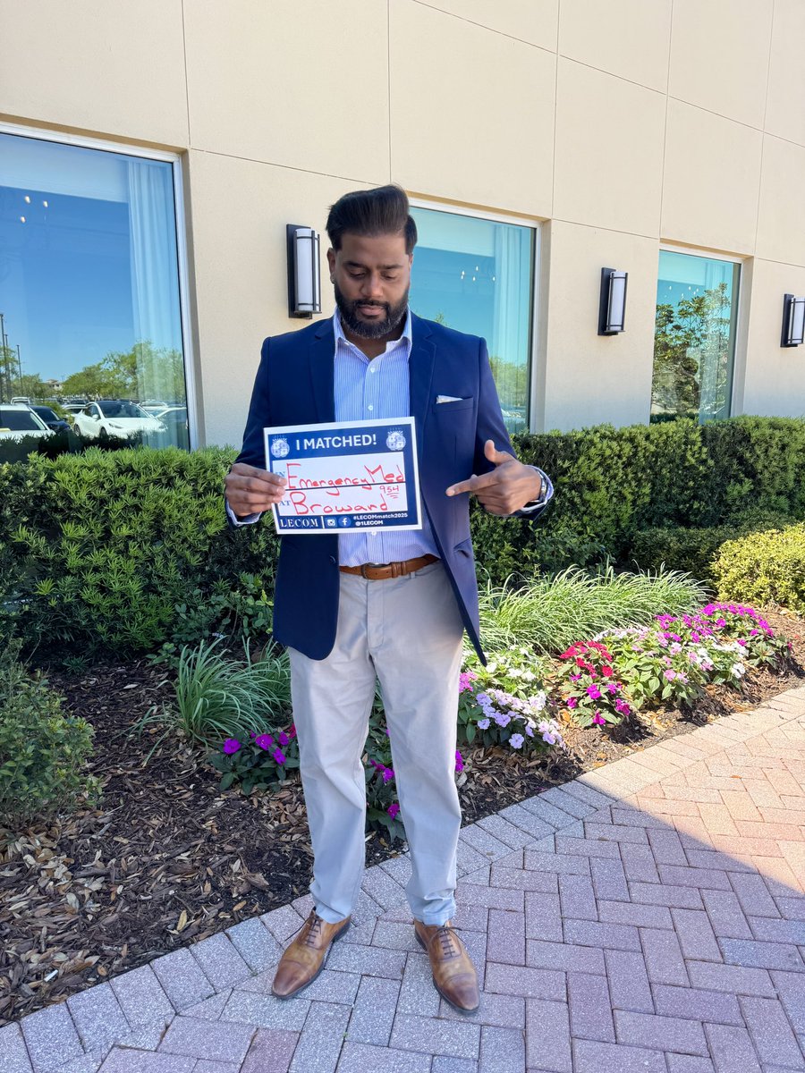 Deepak Sukumar, MMS (@deepaksukumar) on Twitter photo I matched emergency medicine at <a href="/BrowardHealth/">Broward Health</a>
I’m so blessed for this opportunity to serve my community.
#match2025 I matched emergency medicine at <a href="/BrowardHealth/">Broward Health</a>
I’m so blessed for this opportunity to serve my community.
#match2025