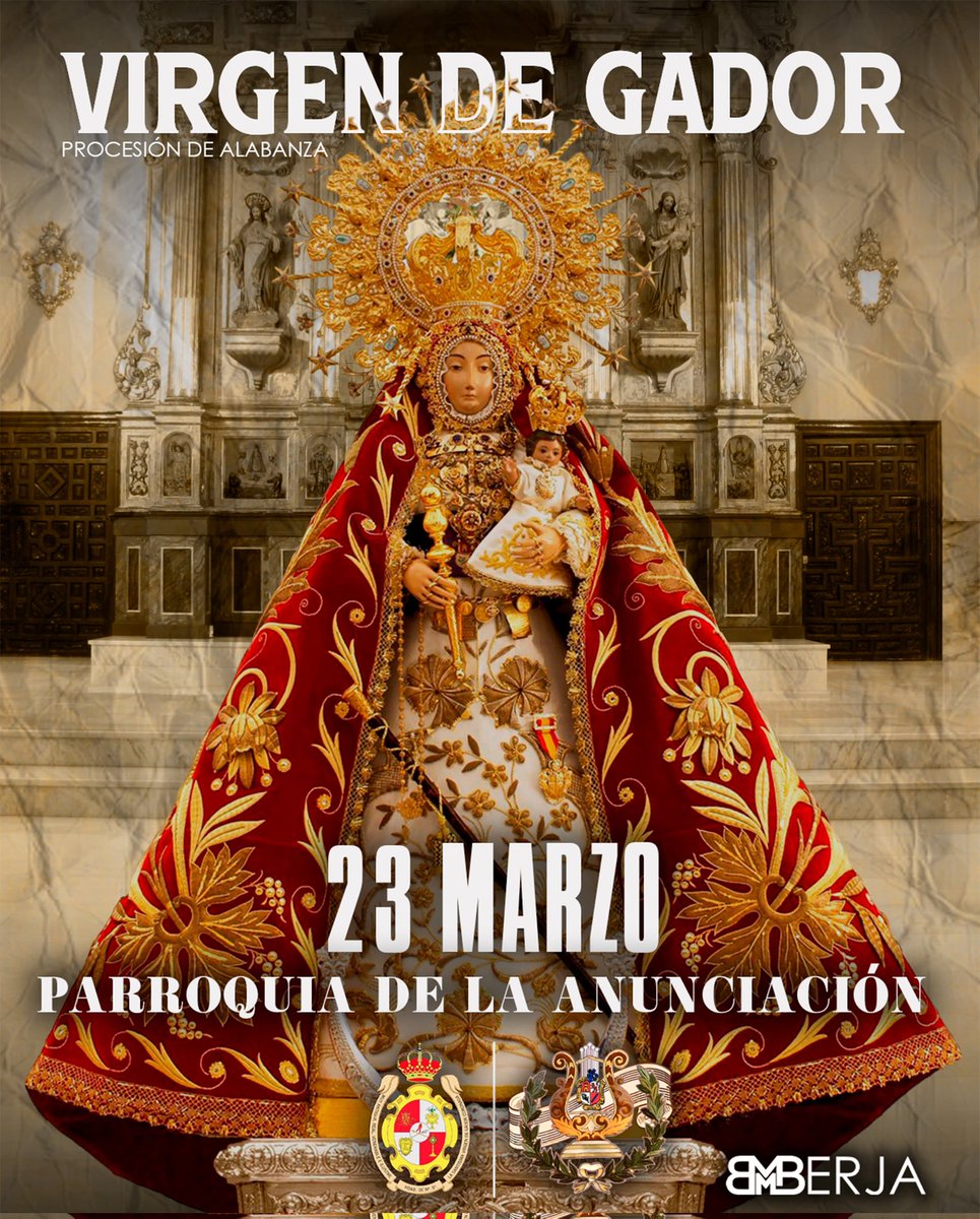 📢🎶 El próximo domingo 23 de marzo, la #BMMBerja vuelve a tener el honor de acompañar musicalmente la Procesión Cuaresmal de Alabanza a la Stma. Virgen de Gádor Coronada.

✨ Un día de fe, devoción y música en honor a nuestra Patrona.

¡Os esperamos! #VirgendeGádor #Cuaresma