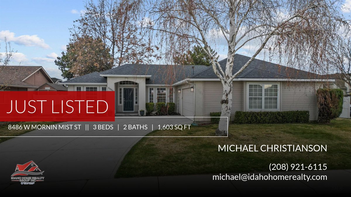 IdahoHomeRealty's tweet photo. Just Listed! 🏡 Discover this fantastic new property that just hit the market located at 8486 W Mornin Mist St in Boise. Reach out here or at (208) 921-6115 for more information.

Idaho Home Realty, Inc. 
w... https://t.co/UykN4ppDN2 https://t.co/qD4cHW19h7