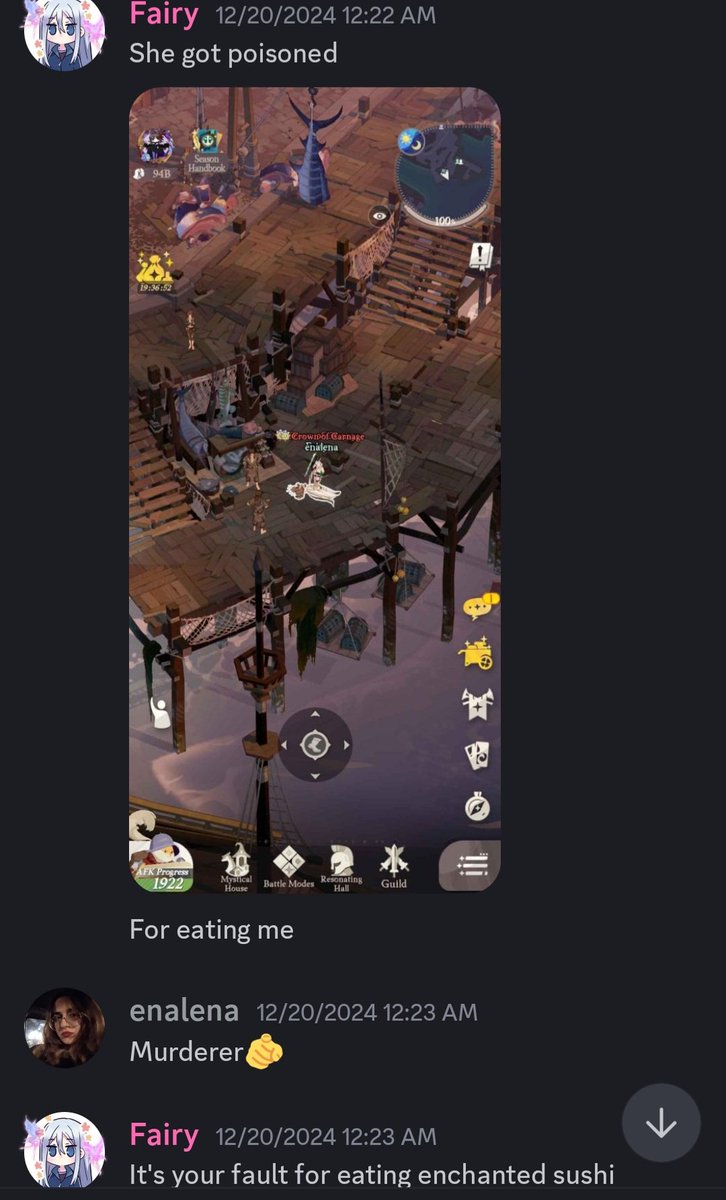 MissMoonlite's tweet photo. @AFK_Journey #afkjmemory so many memories, but my favorite was when I pretended to be a fish in waves of intrigue and my guildmate found me and pretended I was sushi. So silly but good times.
UID: 4049219 https://t.co/qlDgdLhDTh
