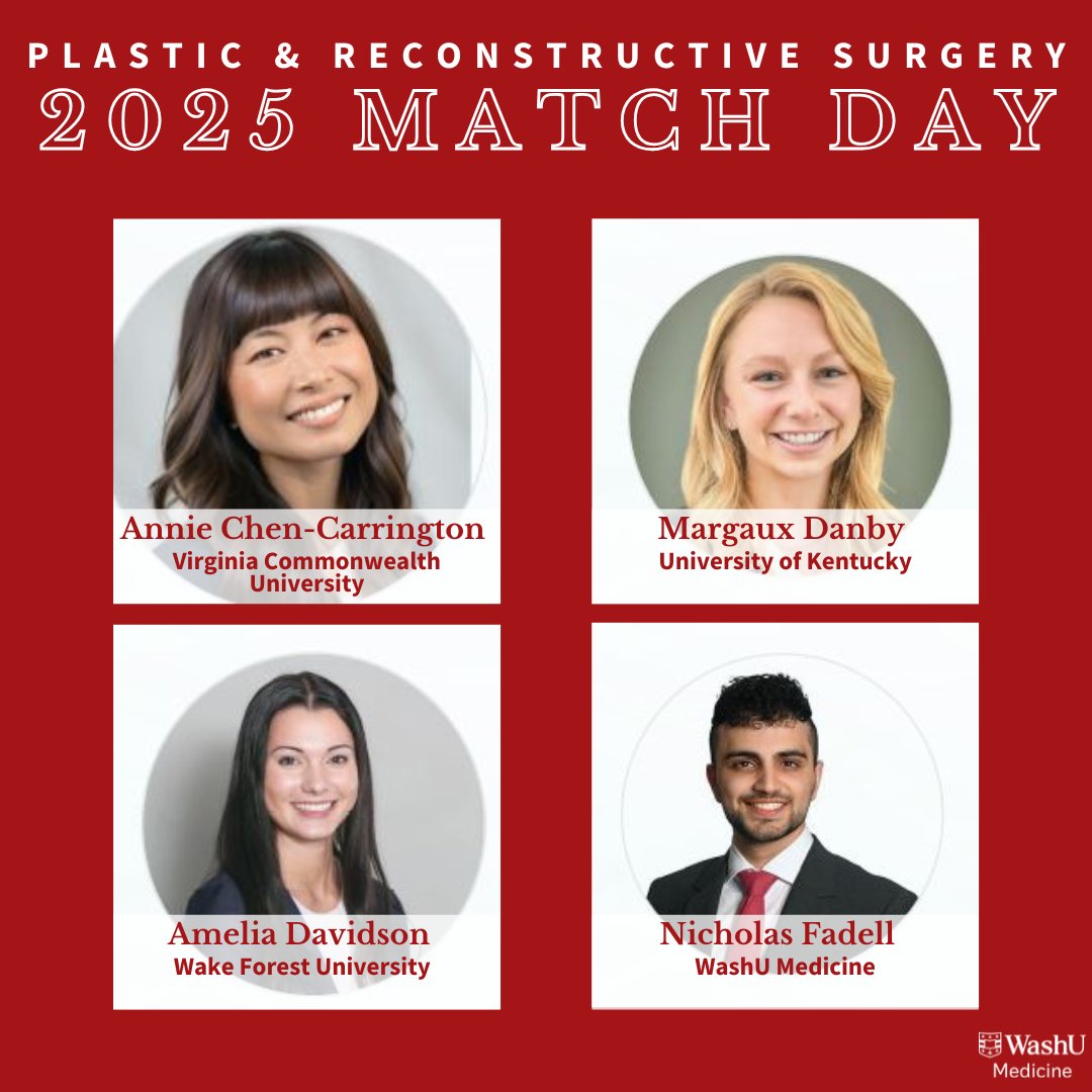Congratulations to our new Plastic and Reconstructive Surgery interns! We can't wait to see the amazing work you'll do. Welcome to WashU Medicine! #WashUPlasticSurgery #WashUMedicine #WashUSurgery #Match2025