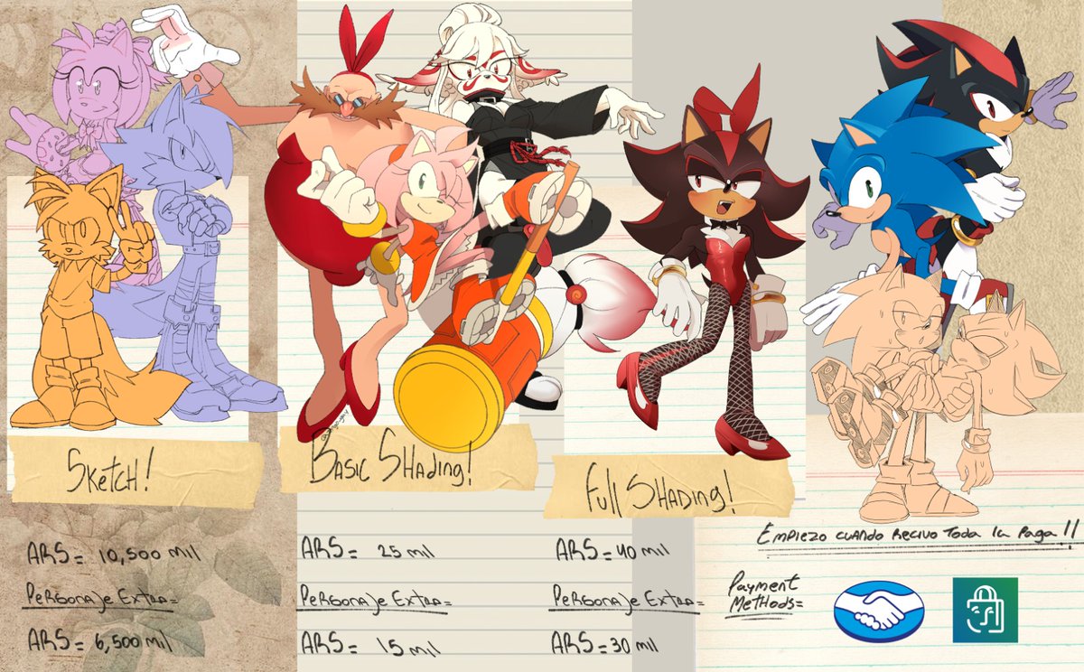 Hola mí gente de Argentina, si les sobran unos mangos pueden comisionarme 

#comisiones #comisionesabiertas #commsopen #commstwt #SonicTheHedgehog #sonicfanart #sonicart