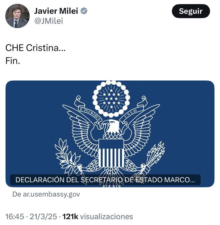 Que arranque con el “CHE” que usa Cristina implica que la bala le entró hasta el fondo del ojete.