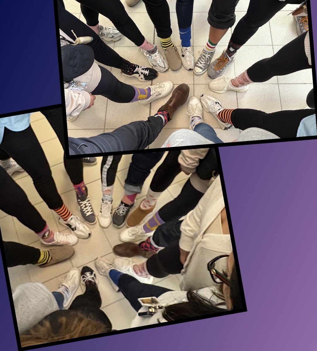 Two ✌🏾sets of pics to capture all of the fab socks staff wore today! Thanks staff and students for participating in the #WorldDownsSyndromeDay awareness campaign! #SABFamily