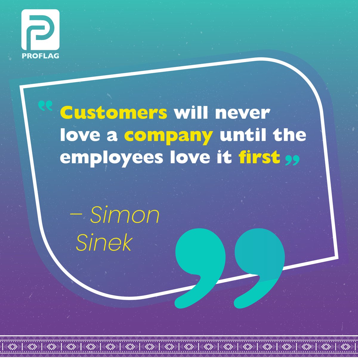 ProFlagSA's tweet photo. “Customers will never love a company until the employees love it first.”
— Simon Sinek

#PROFLAG #KSA #SaudiArabia #CareerDevelopment #Riyadh #Jeddah #ksa #المملكة_العربية_السعودية #السعودية #تطوير_الذات #الرياض #جدة #الدمام #الخبر #نمو_الفريق #قيادة #إمكانات #أداء #تحفيز https://t.co/t78Struk1B