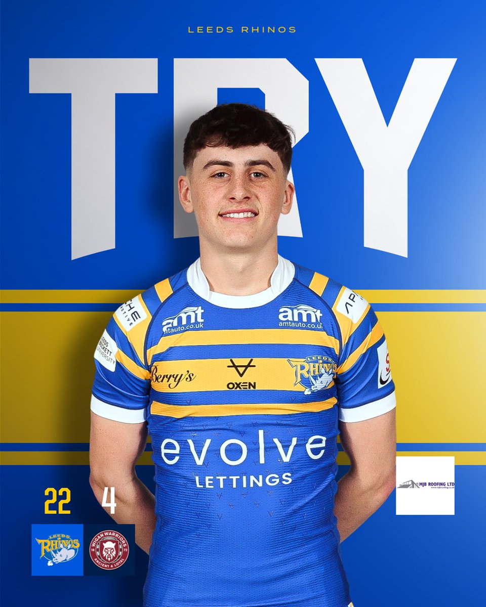 60' THERE'S THE SCORE!
Strong defence is rewarded for the Rhinos as Webster catches Wigan napping with a break, and his kick ahead is collected by Brown who gets over!

Rhinos Academy 22 - 4 Warriors Academy
