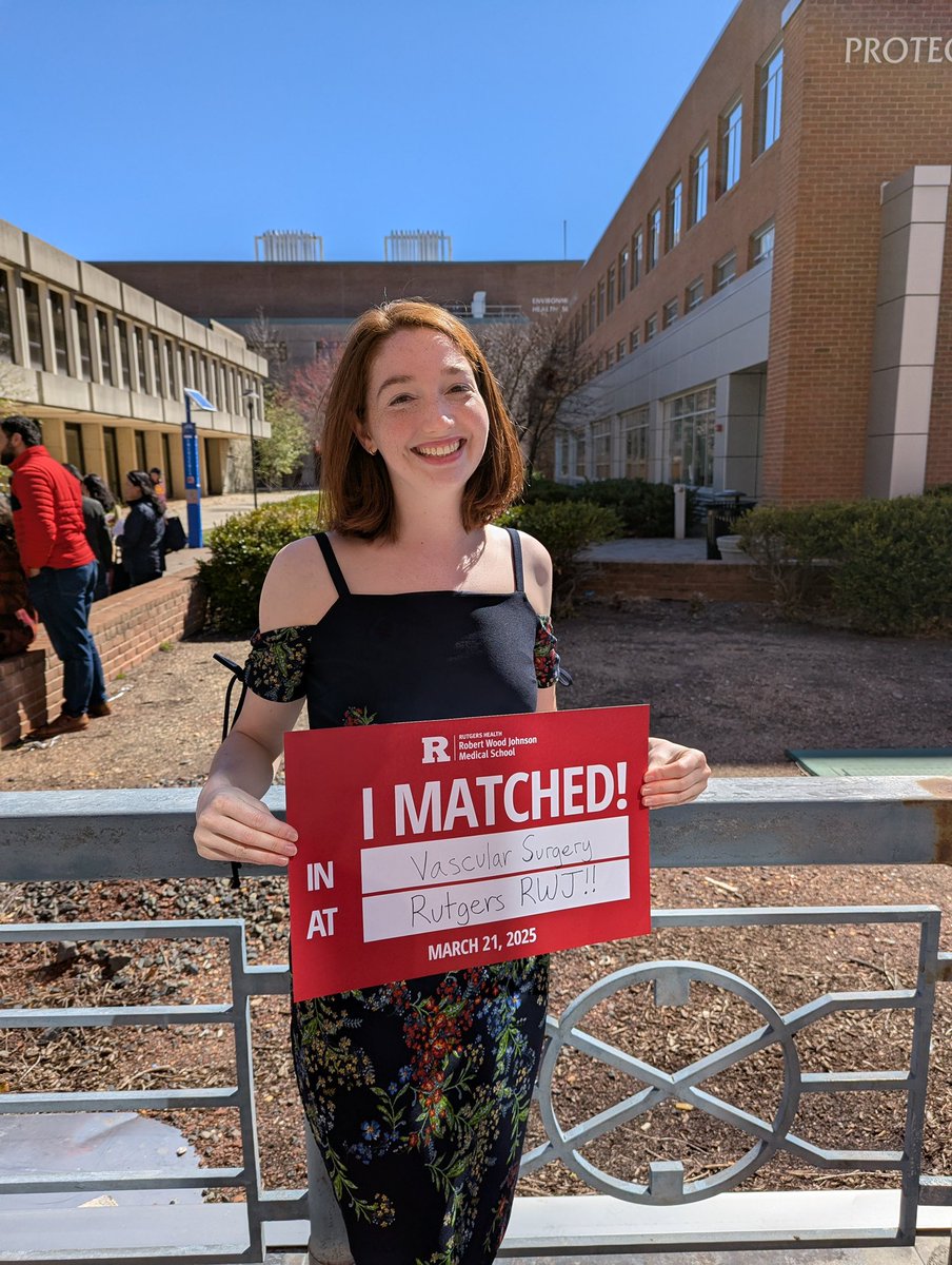 vjcollins's tweet image. So excited to announce I’ll be staying at RWJ as the incoming vascular surgery intern. Thrilled to continue learning from the team that introduced me to vascular surgery, and couldn’t imagine being anywhere else! Looking forward to 5 more years :)