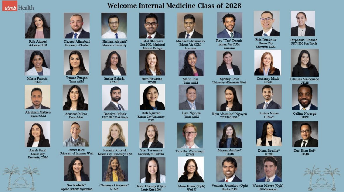 UTMB Internal Medicine Residency (@utmbinternalmed) on Twitter photo 📣INTRODUCING… our intern class of 2025-2026! Welcome to the island 🏖️🏝️ 📣INTRODUCING… our intern class of 2025-2026! Welcome to the island 🏖️🏝️