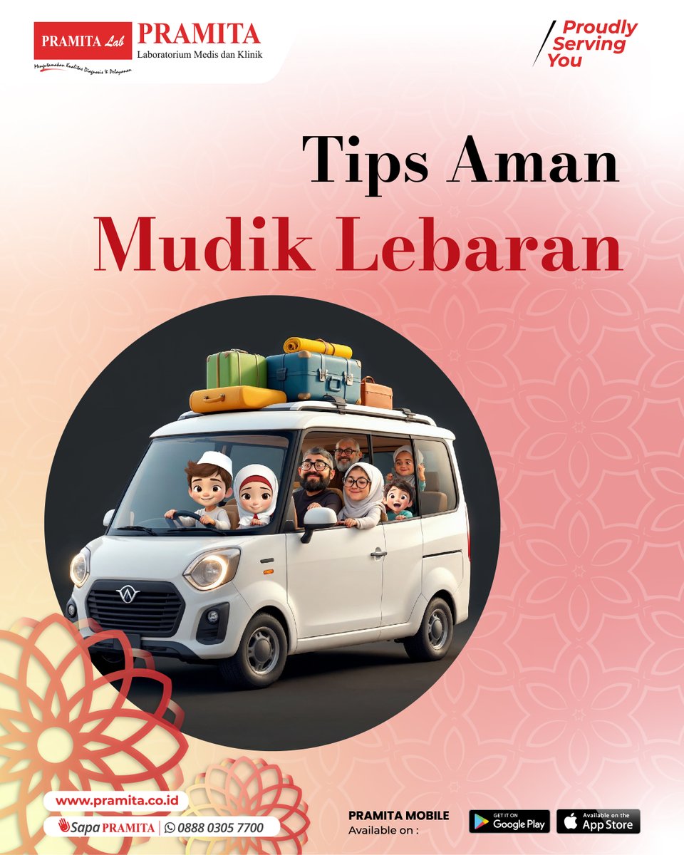 pramitalab_id's tweet image. Mudik Lebaran bisa berjalan lancar dengan persiapan yang matang. Pastikan kendaraan dalam kondisi baik, pantau arus lalu lintas, serta gunakan peta online untuk mencari jalur alternatif. 

#Mudik #Lebaran2024 #TipsMudik #AmanDiJalan #PerjalananNyaman #CekKendaraan