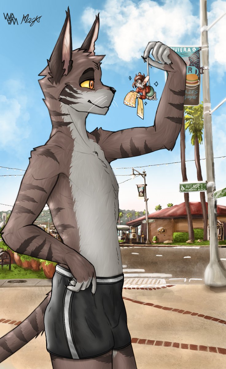 Is this the proper way to hold mouse friends? I guess Pop doesn't seem to mind. She even gave him a coupon for a free milkshake at her shop x3 

Really fun collab piece I worked on with <a href="/LlsonWa/">AllsonWA</a> 
Featuring always awesome cat friend <a href="/ThatCatCid/">Cid</a>
