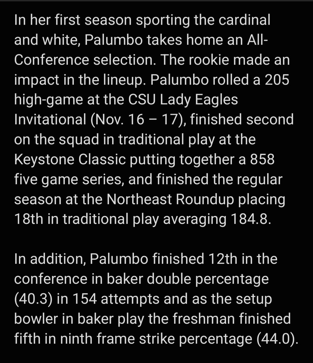 ECC ALL CONFERENCE - Third Team - So proud of you Michaela! ❤️🎳