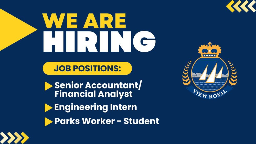 ViewRoyalBC's tweet image. We're Hiring! Join the Town of View Royal Team!

We are hiring for multiple positions across different departments! If you're passionate about making a difference in your community, we want to hear from you.

Learn more &amp;amp; apply: viewroyal.ca/employment
