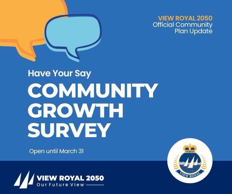 ViewRoyalBC's tweet image. Should View Royal’s Neighbourhood Centres grow? These hubs offer shops, services, and housing—should they expand?

Take the Community Growth Survey and share your thoughts.

Survey closes March 31. Complete it to enter a prize draw.

Survey link: engage.viewroyal.ca/view-royal-2050