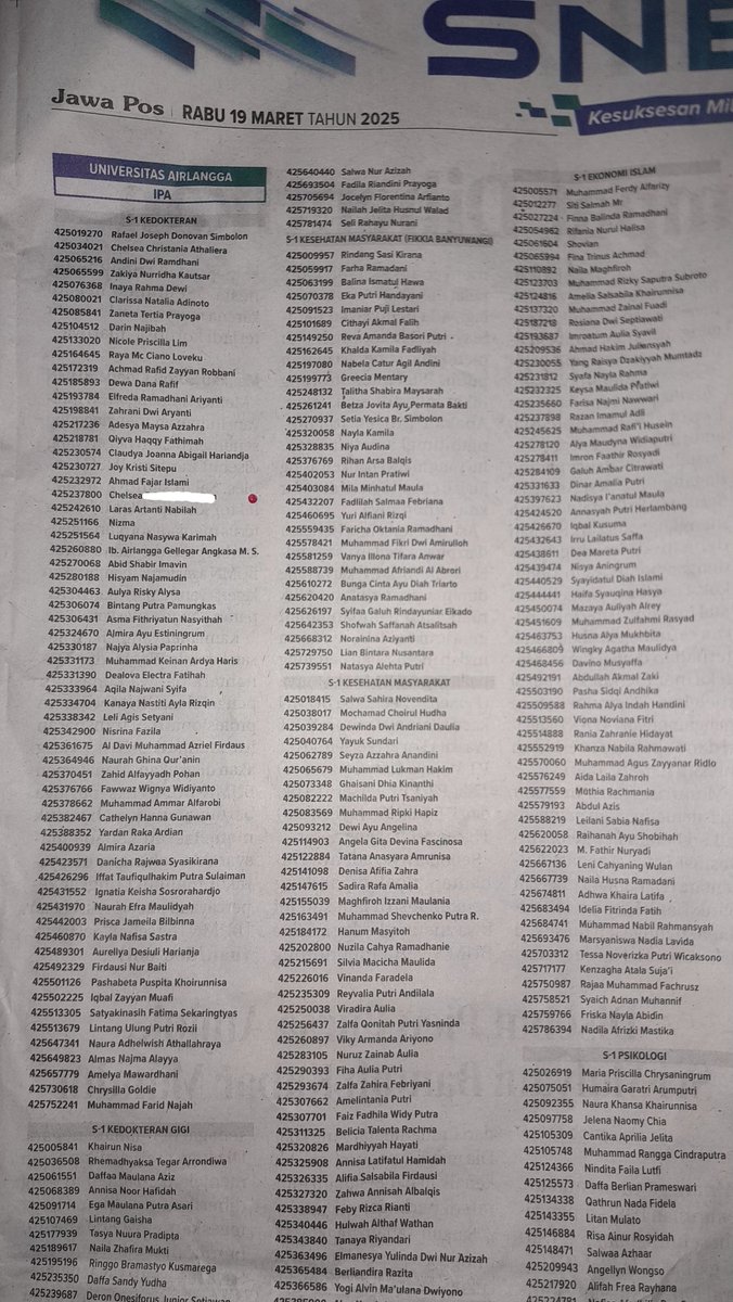 Guys anak unair angkatan 25 yang keterima snbp dimuat di majalah jawa pos 😅🫰 ini kedokteran unair