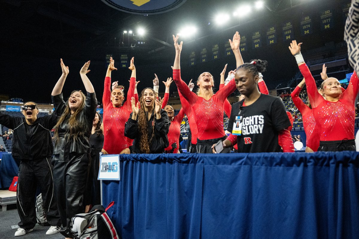 RUGymnastics's tweet photo. WE R (unofficially) IN! Our best-ever B1G Championships score will send us to our first NCAA Regional Championships as a team since 2014!

📰 https://t.co/VVYMQzR4TF https://t.co/ax0UmFczdB