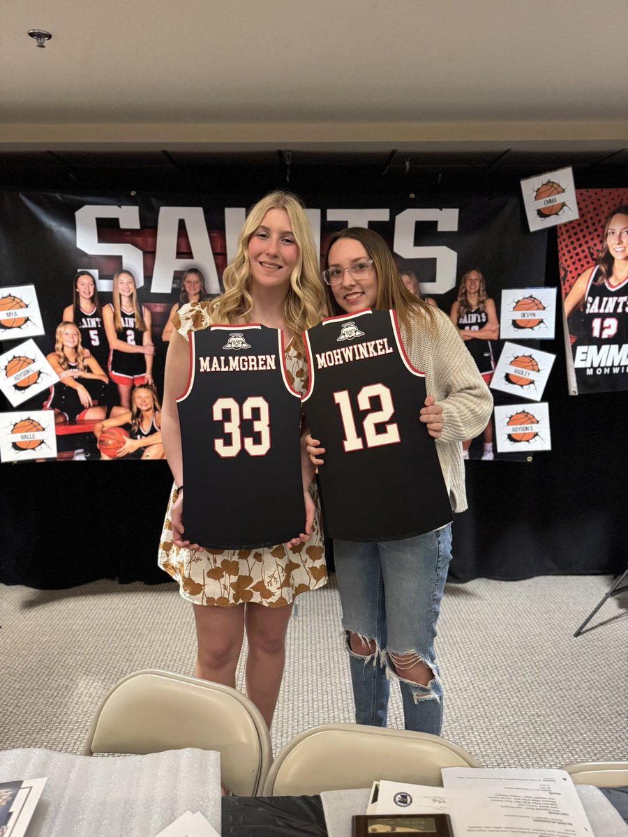 St. James Girls Basketball (@stjamesgbb) on Twitter photo <a href="/lailaromsdahl/">Laila Romsdahl</a> <a href="/SwansonJourney/">Journey Swanson</a> <a href="/JaceySwanson/">Jacey Swanson</a> <a href="/MadelynMalmgren/">Madelyn Malmgren</a> Finally, congrats to our seniors, Madelyn and Emma, on the culmination of your basketball careers! Thank you for all of your hard work and dedication. You will be missed!
And shoutout to <a href="/sawdustsignsllc/">Sawdust Signs</a> for the great senior gifts! <a href="/lailaromsdahl/">Laila Romsdahl</a> <a href="/SwansonJourney/">Journey Swanson</a> <a href="/JaceySwanson/">Jacey Swanson</a> <a href="/MadelynMalmgren/">Madelyn Malmgren</a> Finally, congrats to our seniors, Madelyn and Emma, on the culmination of your basketball careers! Thank you for all of your hard work and dedication. You will be missed!
And shoutout to <a href="/sawdustsignsllc/">Sawdust Signs</a> for the great senior gifts!