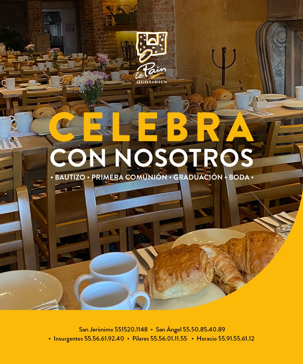 LPQMX's tweet image. El lugar perfecto para tu celebración especial ✨
En Le Pain Quotidien cuidamos cada detalle para que disfrutes de momentos únicos con los que más quieres. ¡Contáctanos y reserva!
📩 rhernandez@lpqmexico.com.mx
📱 WhatsApp: 55.55.05.81.22
#LePainQuotidien