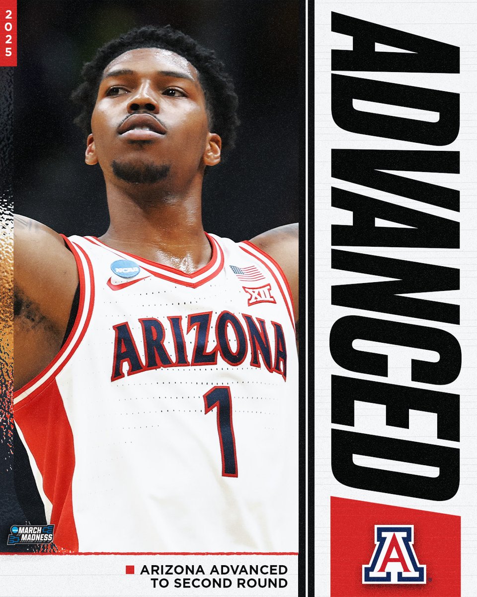 CATS CRUISE TO THE ROUND OF 32 😼

(4) Arizona rolls past (13) Akron 93-65 to keep dancing 🪩 #MarchMadness