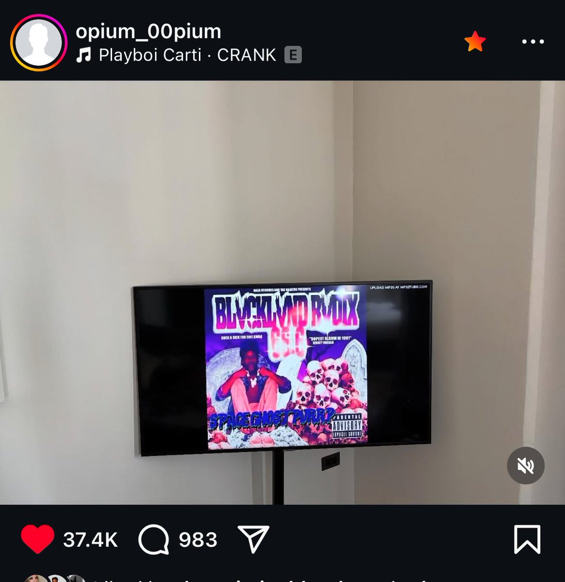 PLAYBOI CARTI POSTS BLACKLAND RADIO 66.6 BY SPACEGHOSTPURRP ON HIS