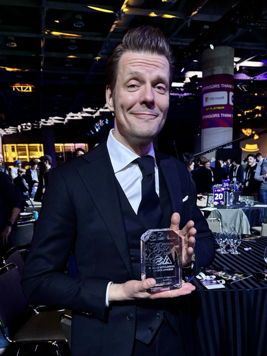 Thank you <a href="/Official_GDC/">GDC Festival of Gaming</a> for this incredible honor. I will treasure the Lifetime Achievement Award, and keep creating, keep chasing dreams. Thank you!  📸 <a href="/RiotRMD/">Thomas Puha</a>
