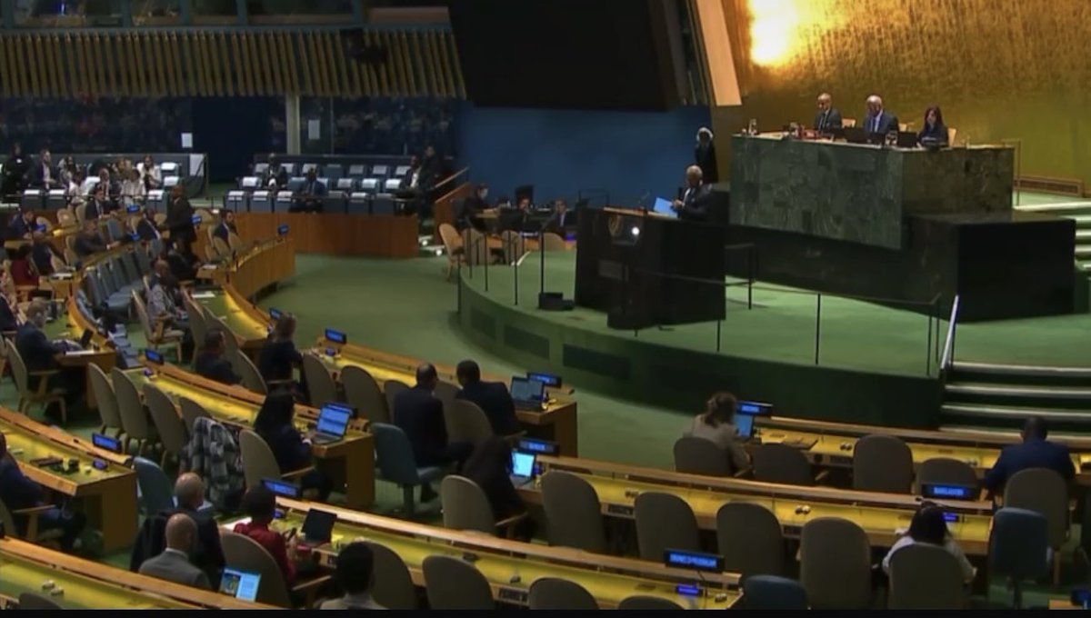 FijiMissionUN's tweet photo. Today marks the Int’l Day for the Elimination of Racial Discrimination! As Chair of the APG Group, H.E @AFTarakinikini 🇫🇯 addressed the General Assembly underscoring the Groups Call to #FightRacism and to resist and reverse the trends resolutely and by all means possible! #TogetherAgainstRacism