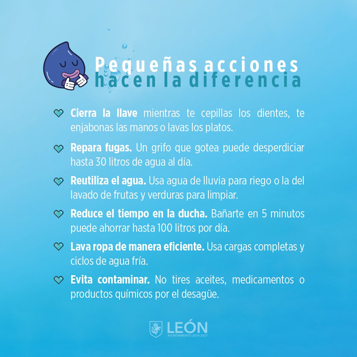 parkmetroleon's tweet photo. 💧 Cada gota cuenta 💧

Pequeñas acciones pueden marcar la diferencia. 🌎🚰

#DíaMundialDelAgua 💙 #CuidaElAgua #ElParqueEsDeTodos 🌿 https://t.co/U7gizQ412i
