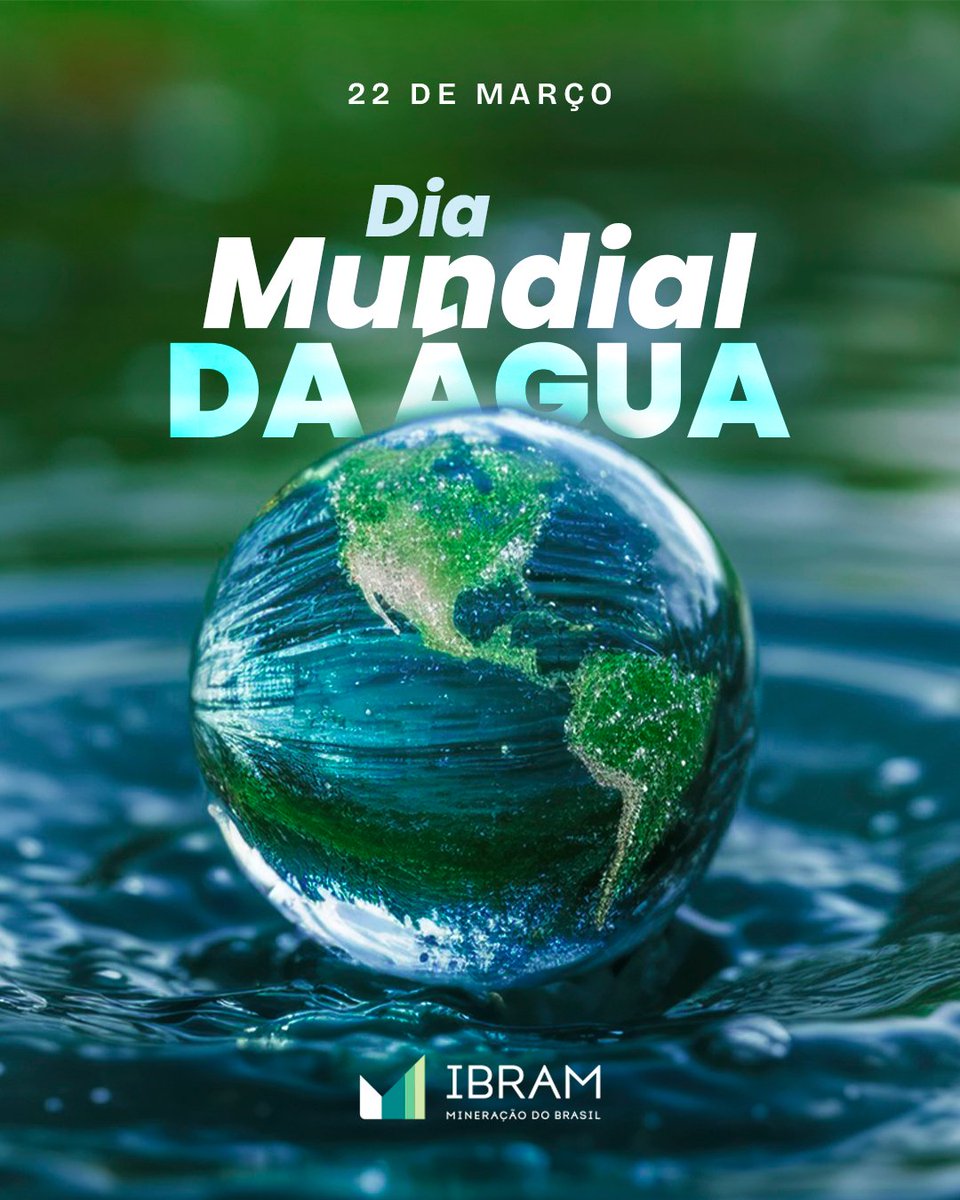 Cuidar da água é cuidar do futuro! No Dia Mundial da Água, o IBRAM reforça o compromisso da mineração com a gestão responsável dos recursos hídricos. Reutilizamos cerca de 85% da água em nossos processos produtivos, impulsionando a eficiência e a sustentabilidade do setor.