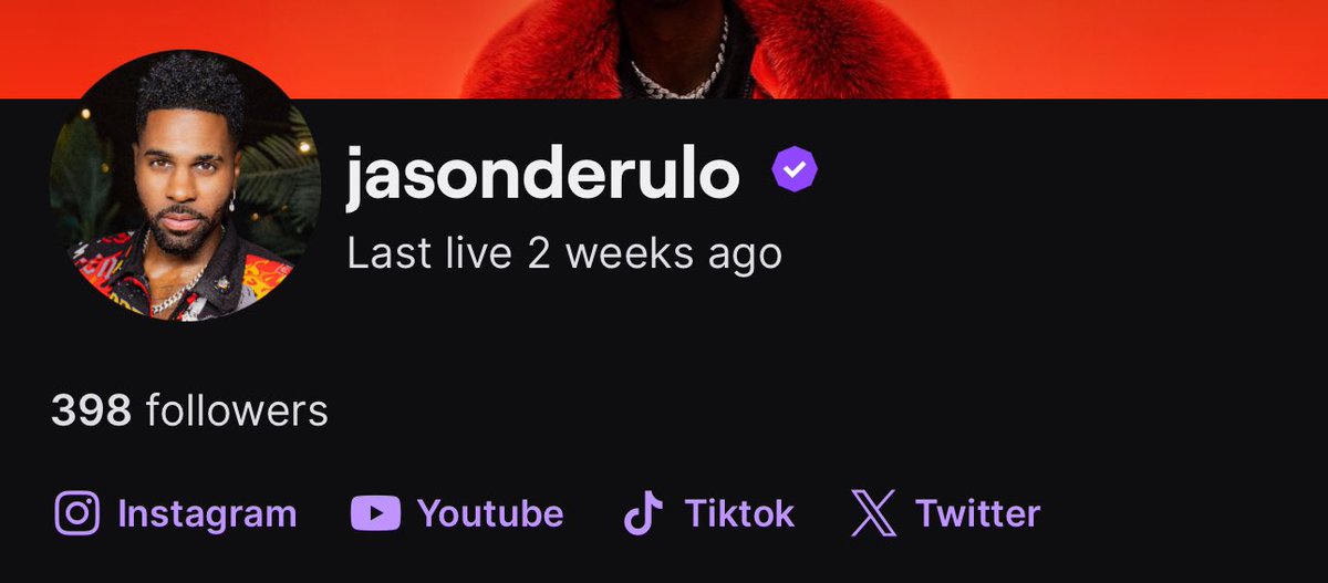 I don’t understand why but my go to thing this week to make me laugh while I’m down is looking at <a href="/jasonderulo/">Jason Derulo</a>’s twitch followers.