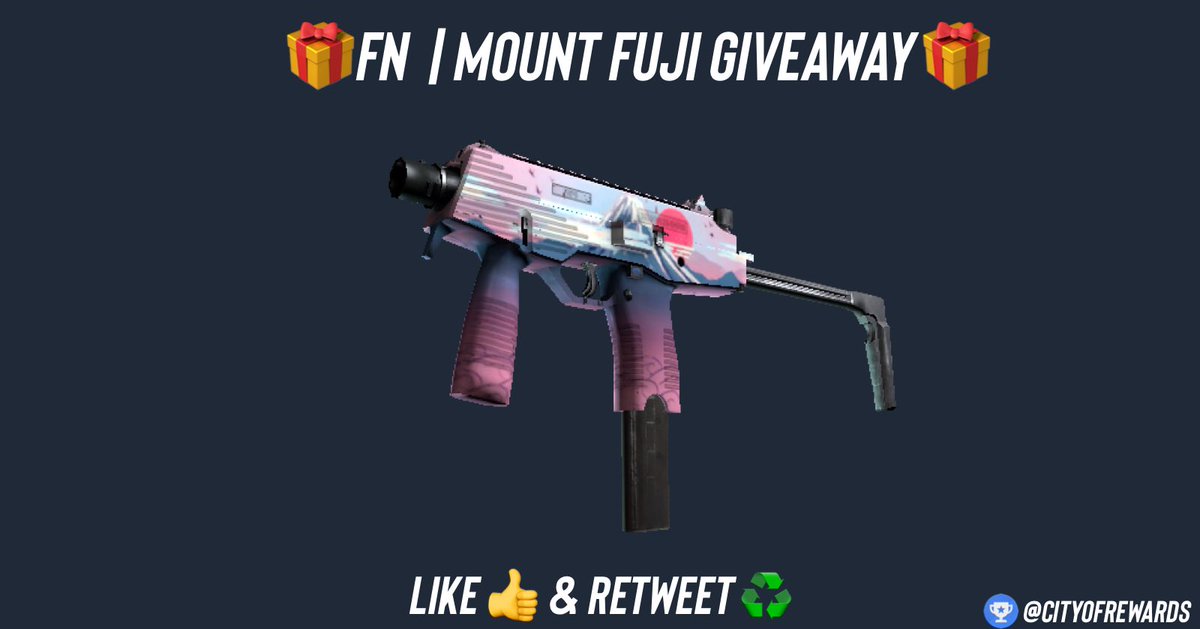 🎁 FN ~MP9 | Mount Fuji Giveaway🎁

⬇️ How To Enter? 

✅ Follow us <a href="/CityofRewards/">City Of Rewards 🏆</a> 
✅ LIKE 👍 RT ♻️
✅ Sub + Comment  youtu.be/sAOXofp2BBE?si… (post proof or RR) 

⏰Giveaway ends in 4 days! 

#counterstrike #CS2 #CSGO #csgogiveaways #CS2Giveaways #CS2Giveaway