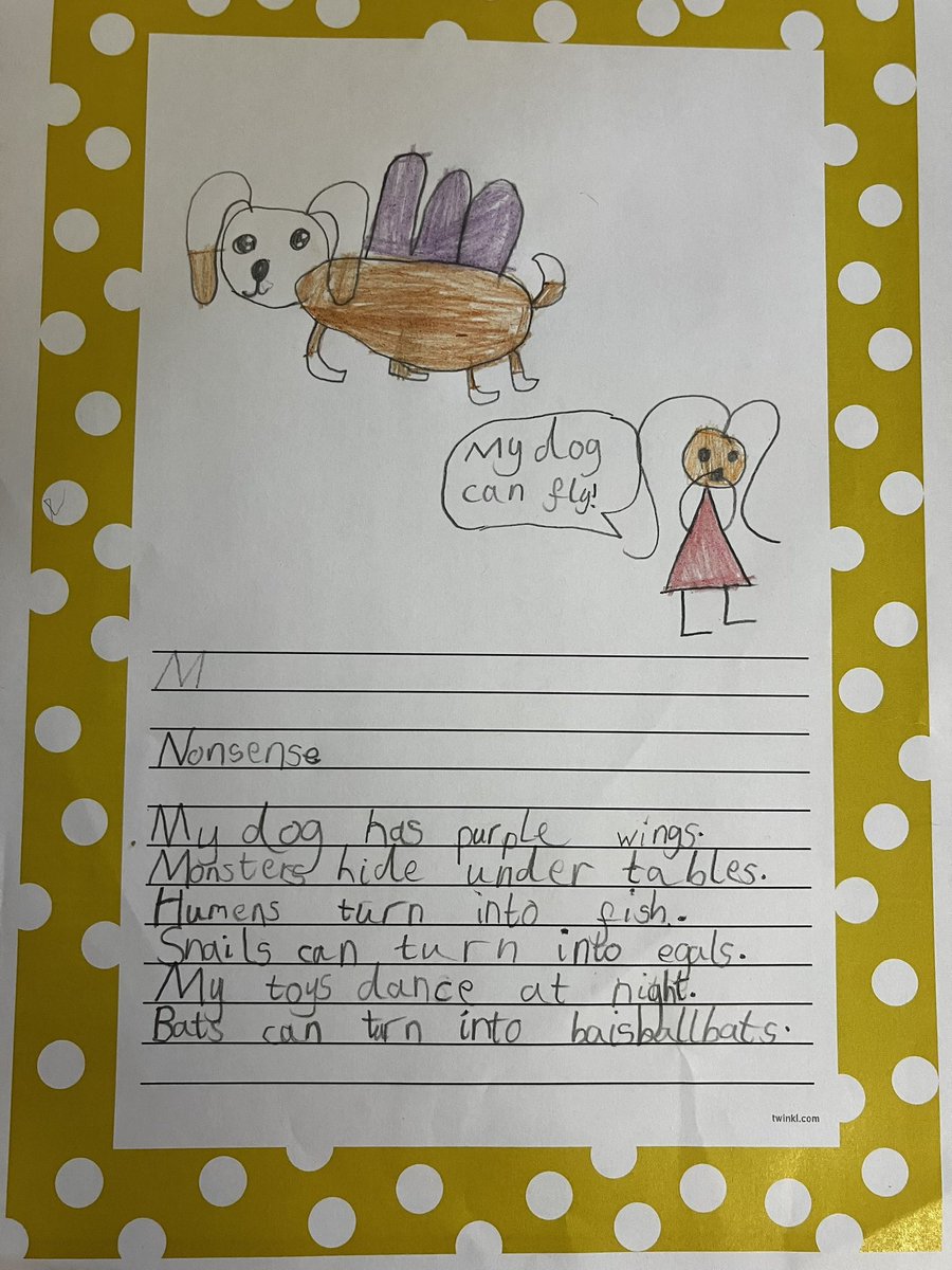 Year 1 have written some brilliant nonsense poems for the Somerset Literacy Network’s poetry competition this week. Lots of laughs in class and they especially loved reading their poems to their friends.