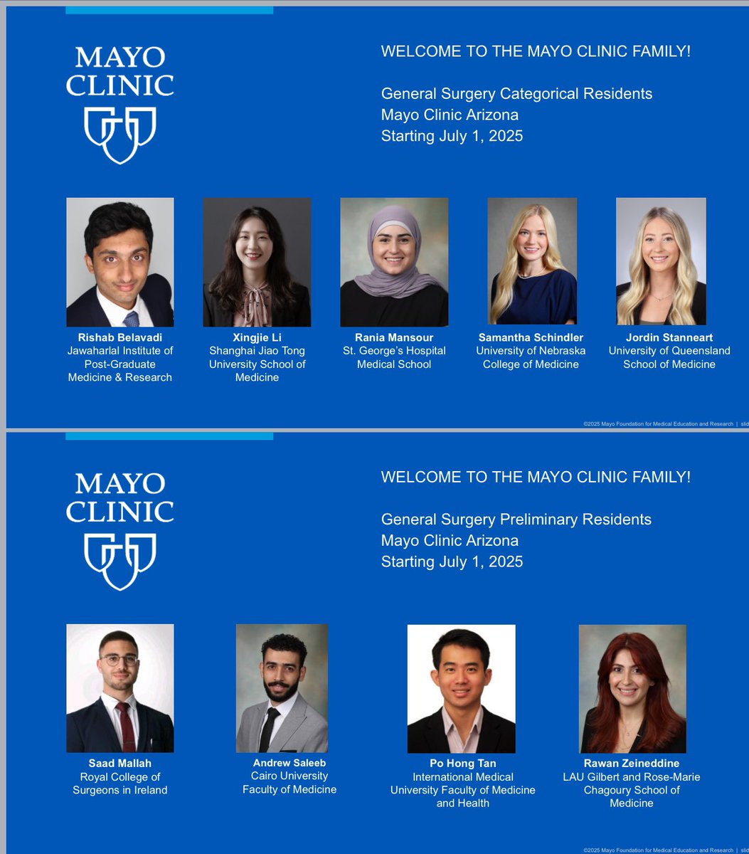 Mayo Clinic AZ Department of Surgery (@mayoazsurg) on Twitter photo Congratulations to our 2025 Class of General Surgery Interns! We are so excited to have landed you and look forward to working with you!
<a href="/MayoAZSurg/">Mayo Clinic AZ Department of Surgery</a> Congratulations to our 2025 Class of General Surgery Interns! We are so excited to have landed you and look forward to working with you!
<a href="/MayoAZSurg/">Mayo Clinic AZ Department of Surgery</a>