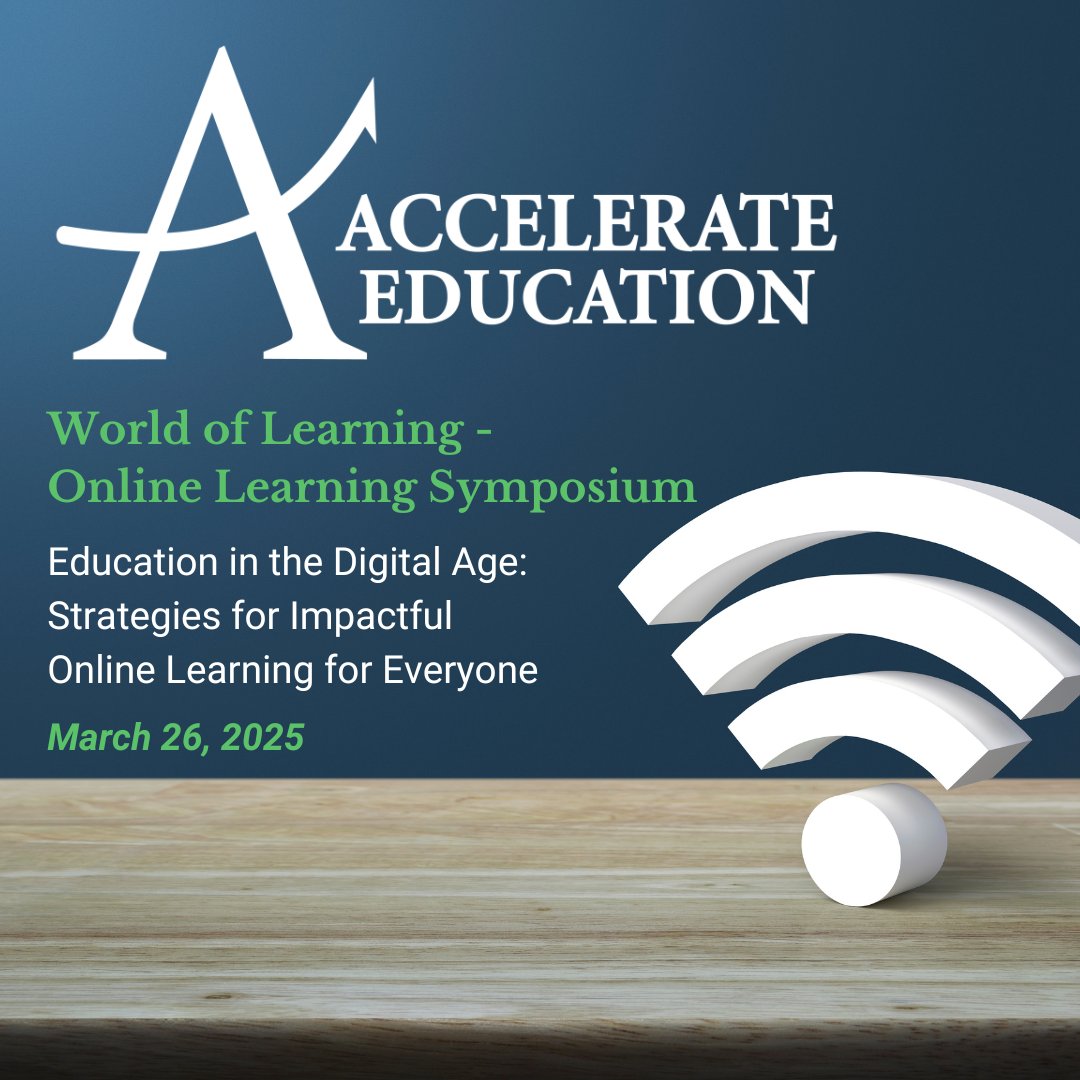 Exciting news! Accelerate Education is proud to sponsor the Online Learning Symposium. 

Join educators, leaders, and program managers from across the country for a fully virtual event focused on shaping the future of online learning.

Secure your spot today.