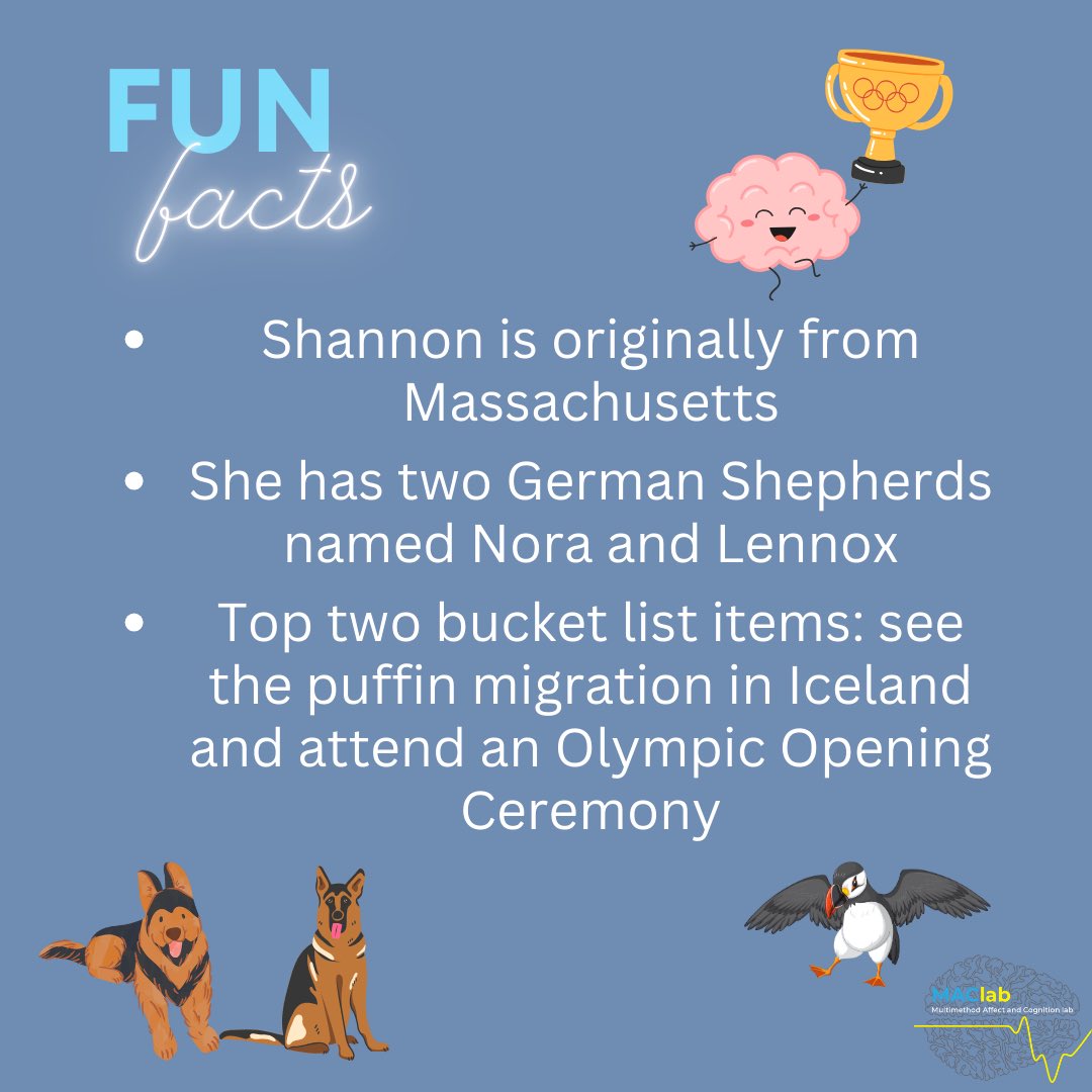 🌟 Lab Member Spotlight 🌟

Swipe to learn more about one of our amazing graduate students - Shannon!