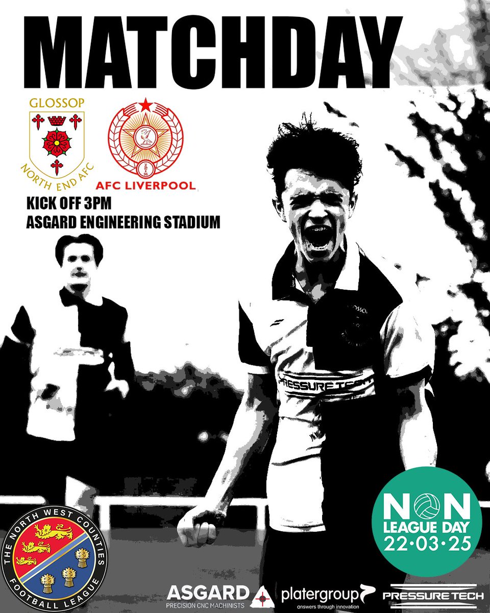 Glossop North End (@glossopnorthend) on Twitter photo ⚪️𝗠𝗔𝗧𝗖𝗛𝗗𝗔𝗬⚪️
The weekend is upon us! Its #NonLeagueDay today as we welcome AFC Liverpool to SK13 from 3pm this afternoon! Give non-league a try & get behind the Hillmen later today!
💰<a href="/EndometriosisUK/">Endometriosis UK</a>
🏆NWCFL
⏲️3PM
🎟️Adults £10, Concs £6, U16's £2
⚪️⚫️⚪️
#vivaGNE ⚪️𝗠𝗔𝗧𝗖𝗛𝗗𝗔𝗬⚪️
The weekend is upon us! Its #NonLeagueDay today as we welcome AFC Liverpool to SK13 from 3pm this afternoon! Give non-league a try & get behind the Hillmen later today!
💰<a href="/EndometriosisUK/">Endometriosis UK</a>
🏆NWCFL
⏲️3PM
🎟️Adults £10, Concs £6, U16's £2
⚪️⚫️⚪️
#vivaGNE
