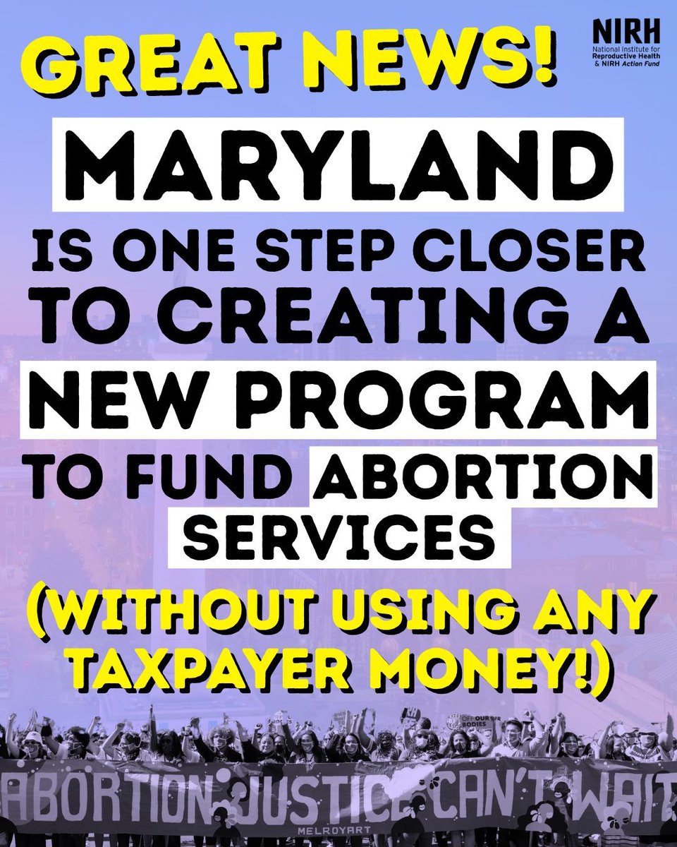 NIRH is proud to have supported a Maryland bill that, if signed into law, will put $25 MILLION towards abortion care! HB930/848 ensures these funds go where they were intended: to help patients access essential care. Maryland is setting an example for 26 other states to follow ✅