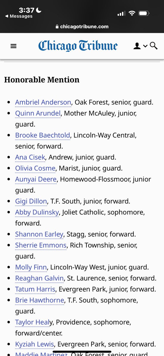 brooke baechtold (@brookebaechtold) on Twitter photo I am honored to have been chosen as an Honorable mention for the Daily Southtown All-Area team! Thank you!
<a href="/Carthage_WBB/">Carthage WBB</a> <a href="/CoachMeganJones/">Megan Jones</a> <a href="/illinoisdreambb/">Illinois Dream</a> <a href="/LWCGBasketball/">LWC Girls Basketball</a> I am honored to have been chosen as an Honorable mention for the Daily Southtown All-Area team! Thank you!
<a href="/Carthage_WBB/">Carthage WBB</a> <a href="/CoachMeganJones/">Megan Jones</a> <a href="/illinoisdreambb/">Illinois Dream</a> <a href="/LWCGBasketball/">LWC Girls Basketball</a>