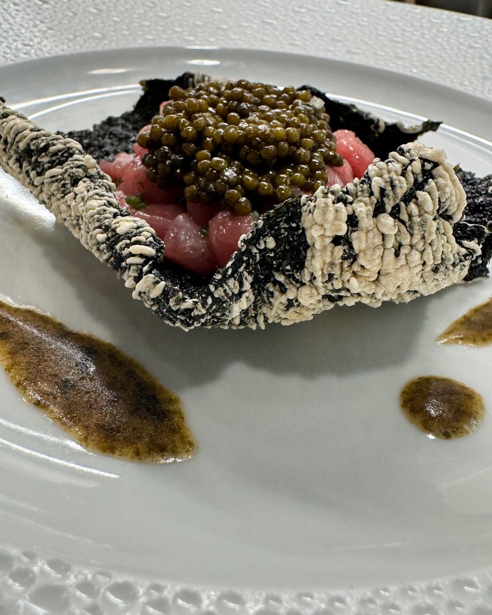 WORK IN PROGRESS/ALMOST ON THE MENU <a href="/LeBernardinNY/">Le Bernardin</a> 
Nori Crisp, Bluefin Toro Tartare, Osetra Caviar, Seaweed Emulsion