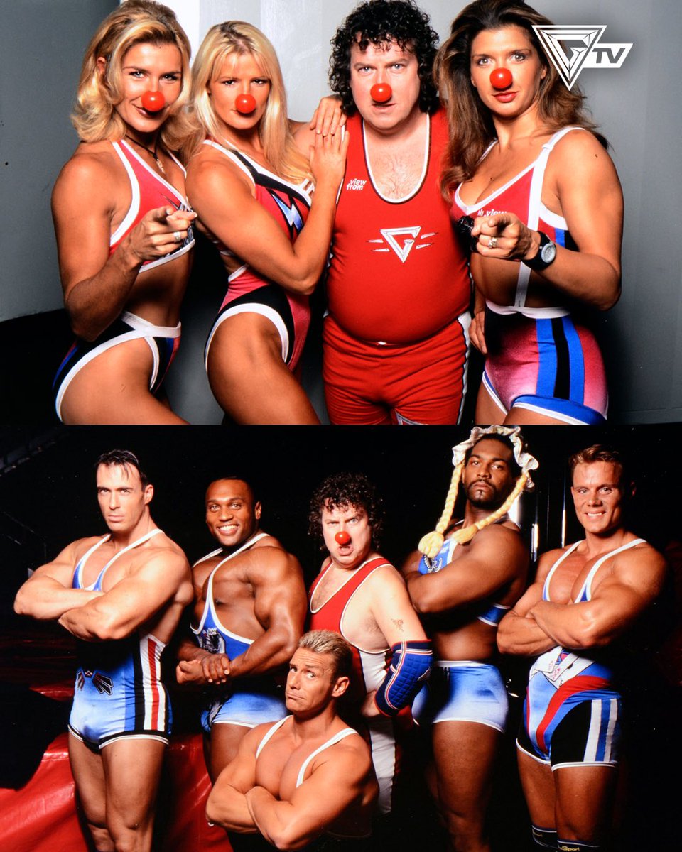 GladiatorsTV's tweet image. Because nothing screams @ComicRelief quite like a lineup of Lycra-clad Gladiators in red noses! 🔴 

From the 1997 ‘Gladiators Go GaGa’ cameo with Nigel (Paul Bradley) from EastEnders to the BBC Gladiators revival, the #Gladiators have been supporting 
#ComicRelief since the 90s!