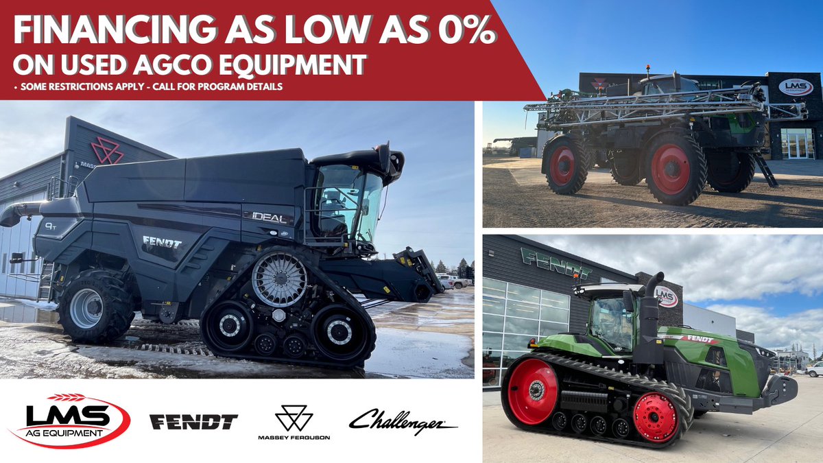 🔥Looking for quality used equipment? We’ve got great stock available, and for a limited time, take advantage of special financing rates as low as 0% on used AGCO equipment! 📷 Contact our sales team for details: Morden 204-325-9027 Steinbach 204-326-2239 #UsedEquipment #FarmDeal