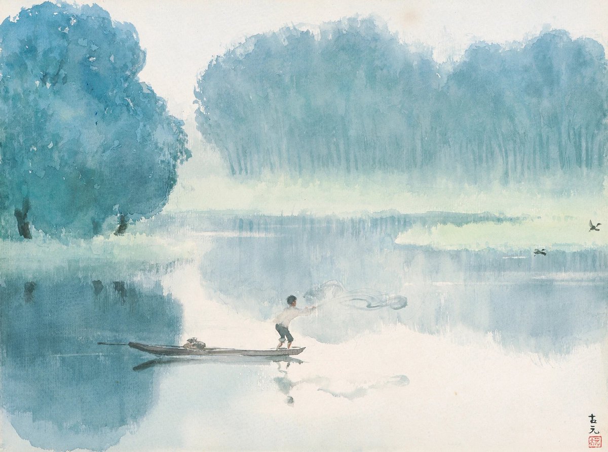 Gu Yuan
Morning in Yuyuantan Park, 1972
Watercolor
