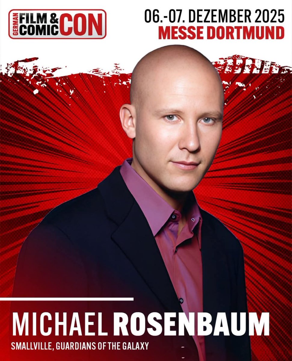 EuroConNet's tweet image. GUEST ANNOUNCEMENT 

#GermanFilmandComicCon #GCC #MichaelRosenbaum 

Dortmund, Germany
6 - 7 December 2025 

germancomiccon.de