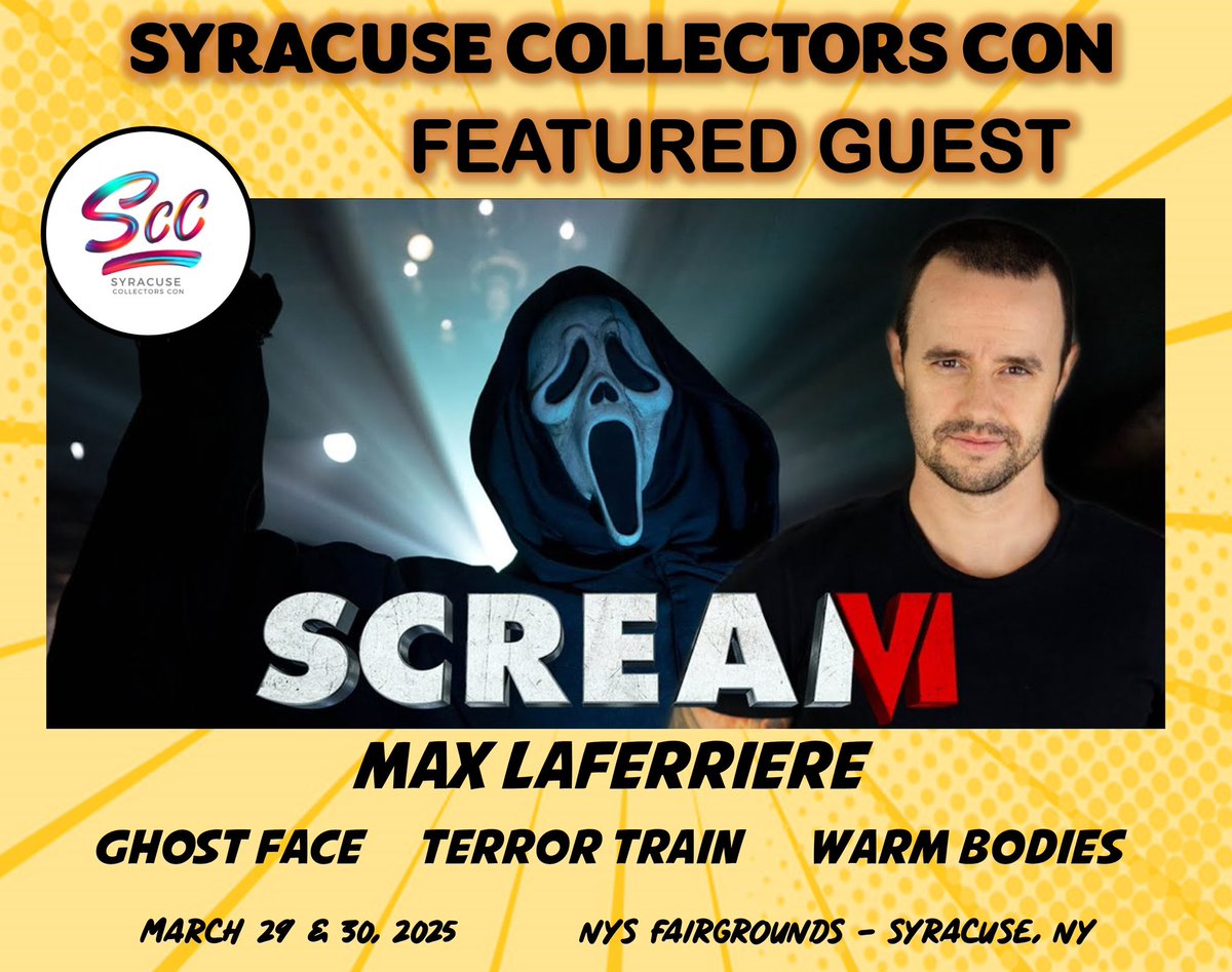 Really looking forward to visiting Syracuse!! I hear its beautiful this time of year 
Oh! And I’ll also be at this event  😉
Come say hi 👋🏼 👻🔪