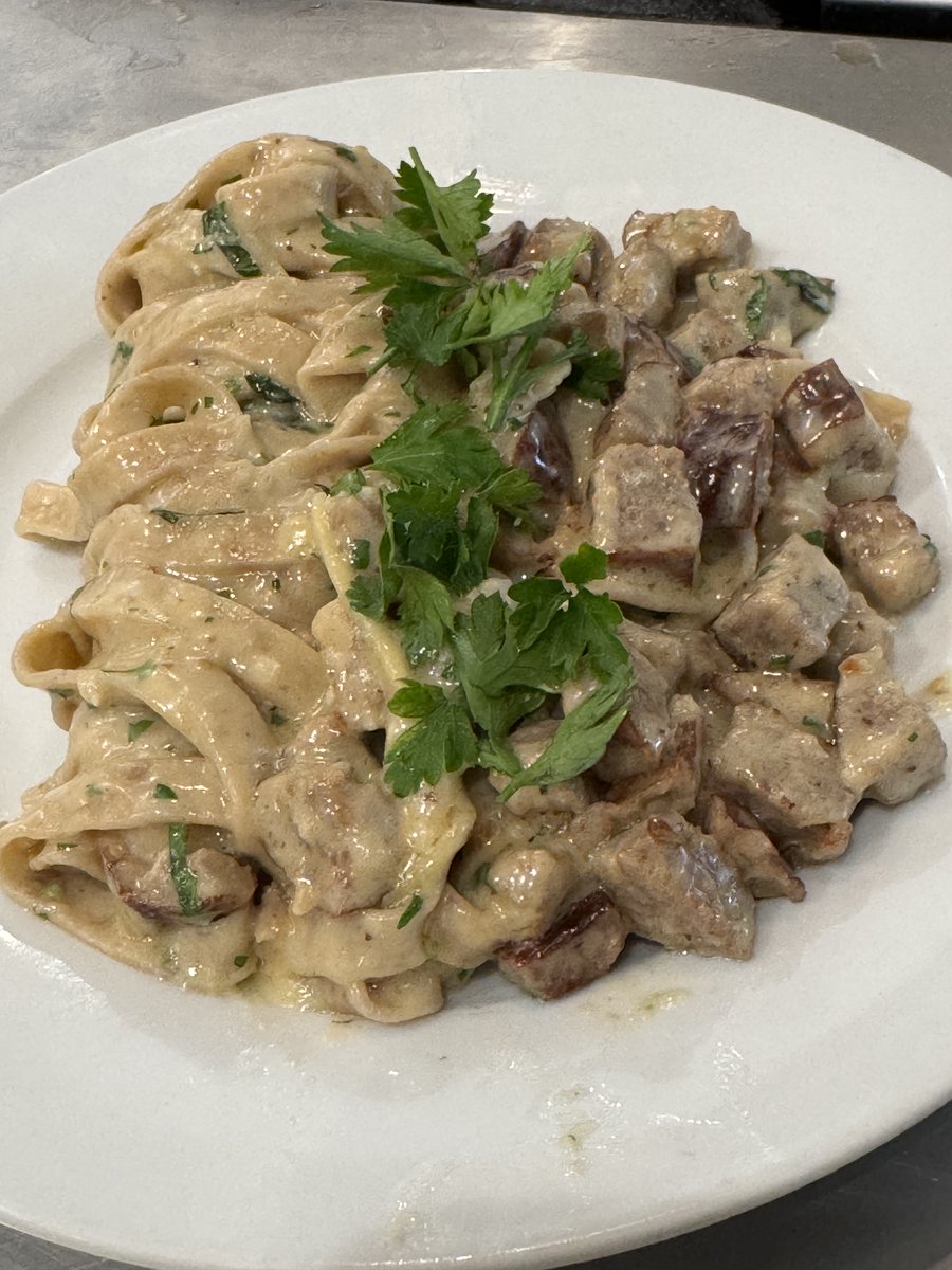 HTA Line Cook Apprentice grad Alejandro makes it a pasta delizioso night, crafting fettuccini w/a garlic cream sauce &amp; Italian sausage, while upskilling his pasta techniques. Alejandro &amp; his son Alessandro masted the Line Cook class together &amp; now cook at <a href="/IntuitDome/">Intuit Dome</a>  Mangia!