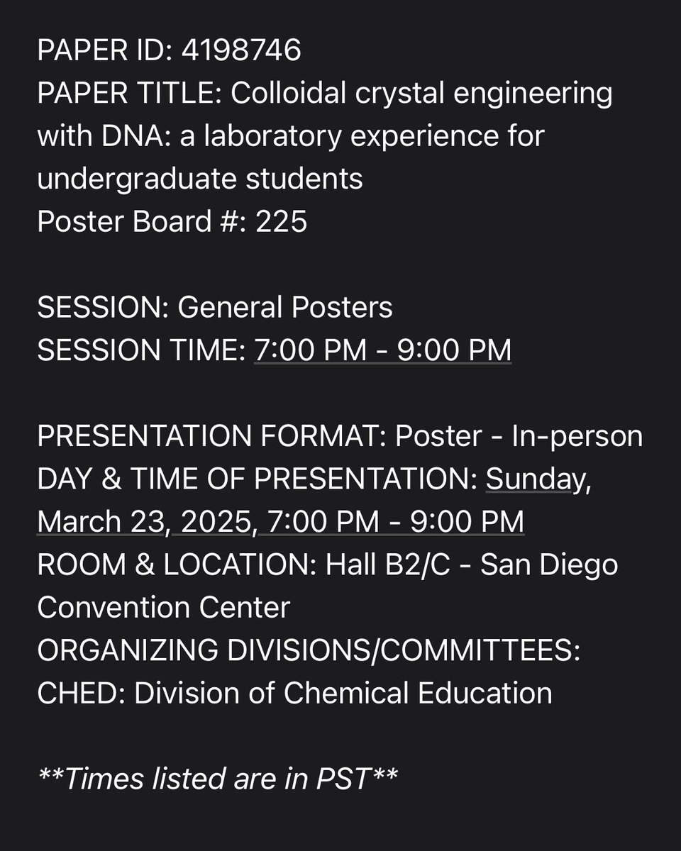 kt_landy's tweet photo. Excited to present recent work from my postdoc and a chemical education project from my time at Northwestern (recently out in J Chem Ed!) at the ACS Spring 2025 Meeting next week! https://t.co/C1Lu4J1WQC
