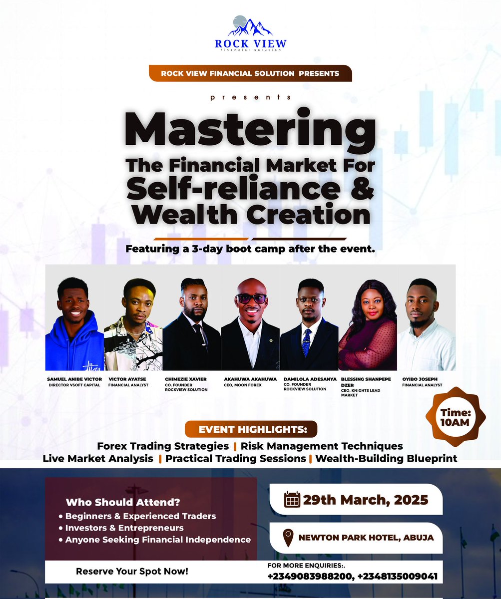 adeFX360's tweet photo. Gain the skills to navigate the financial market for self-reliance and wealth creation!
Click here to register.
https://t.co/MVScoQkuzb
📅: 29th March 2025
 |📍: NEWTON PARK HOTEL, behind Samsung office Bannex ABUJA 
⏰ 10AM https://t.co/nh6EiFVXSs