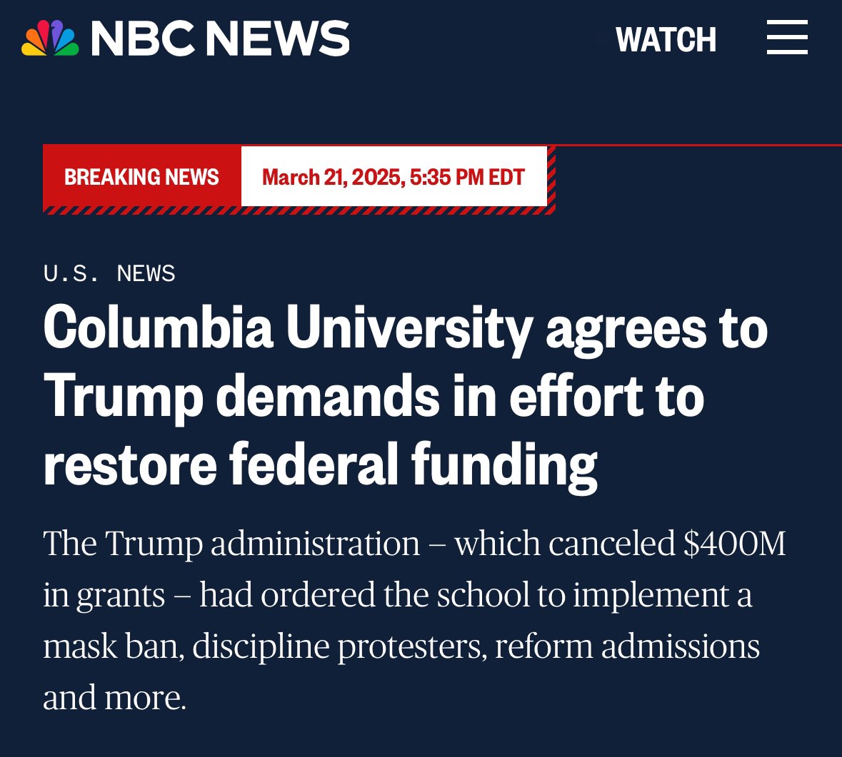 SanaSaeed's tweet photo. Not only did Columbia just make its campus far less safe for Arab, Muslim, anti-genocide students but it has effectively threw away academic freedom. MESAAS now—other depts next. Not surprised at the relative quiet in the academy, but stand up, you cowards. https://t.co/wBbAdput82