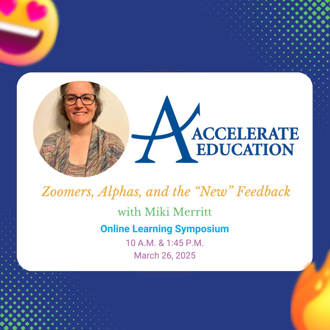 How do you give feedback that really clicks with Gen Z &amp; Gen Alpha learners?

Catch Miki Merritt at the Online Learning Symposium to find out.

March 26 | 10 AM &amp; 1:45 PM ET | Recording available - Register now!

#EdTech #OnlineLearningSymposium2025 #TeacherTools
