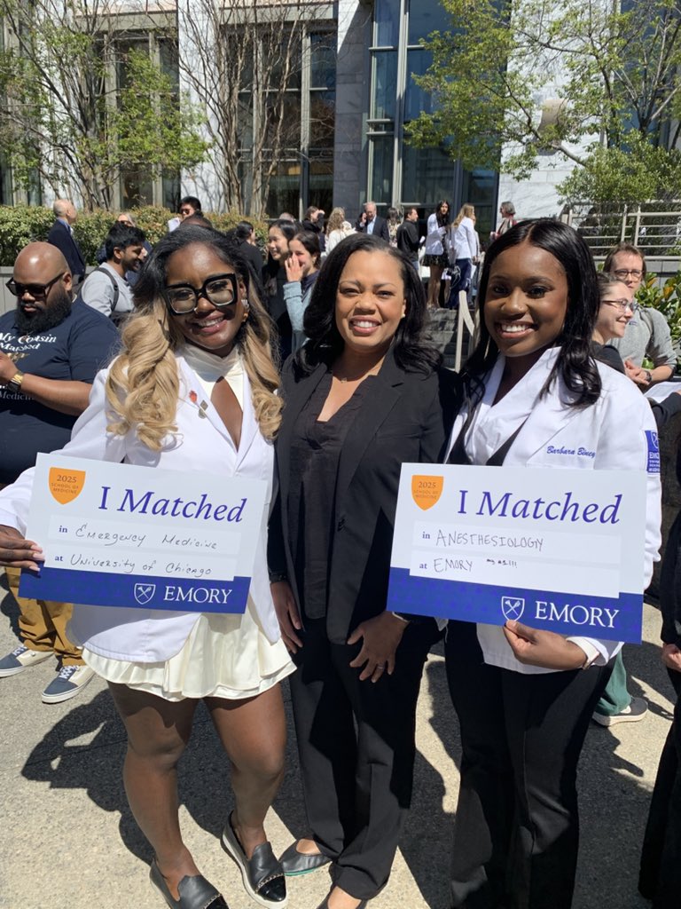 docwithapurpose's tweet image. So proud of my #mentees as they take the next step in their journeys to becoming outstanding physicians! Watching them grow, learn & persevere has been an honor! Next stop residency!
Congrats, #EmoryMatchDay Class of 2025! 🎉🎉#Match2025 #Match25 @EmoryMedicine @EmoryEmpact